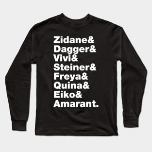 Final Fantasy 9 Characters (White Text) Long Sleeve T-Shirt